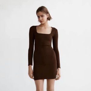 ZARA, Small, Brown Mini Dress